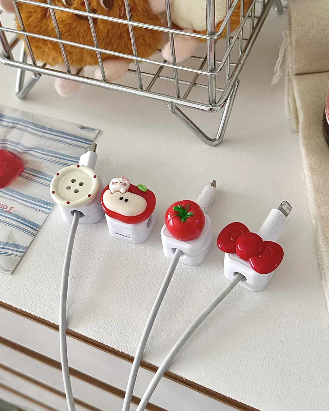 cute button cable organizer