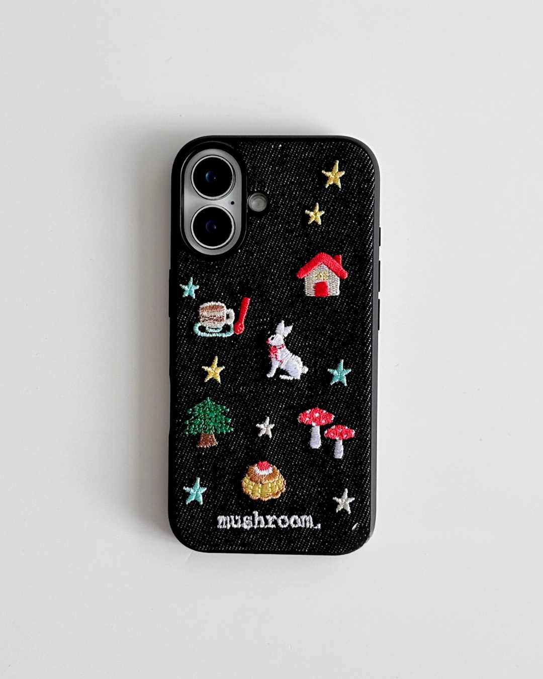 christmas embroidery jeans iphone case