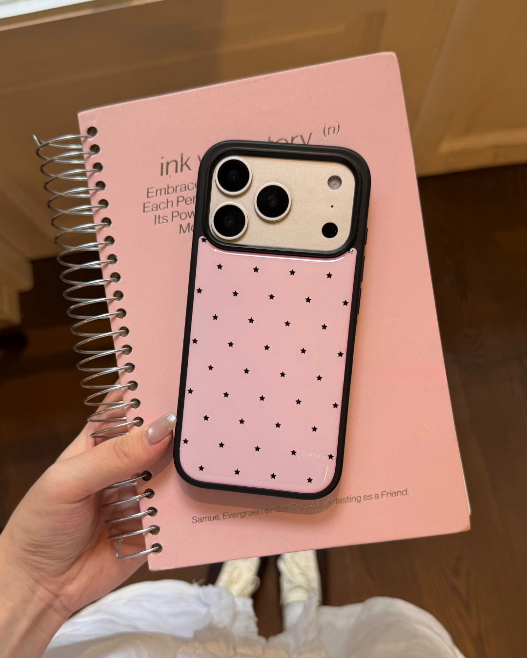 midnight confetti stars iphone case