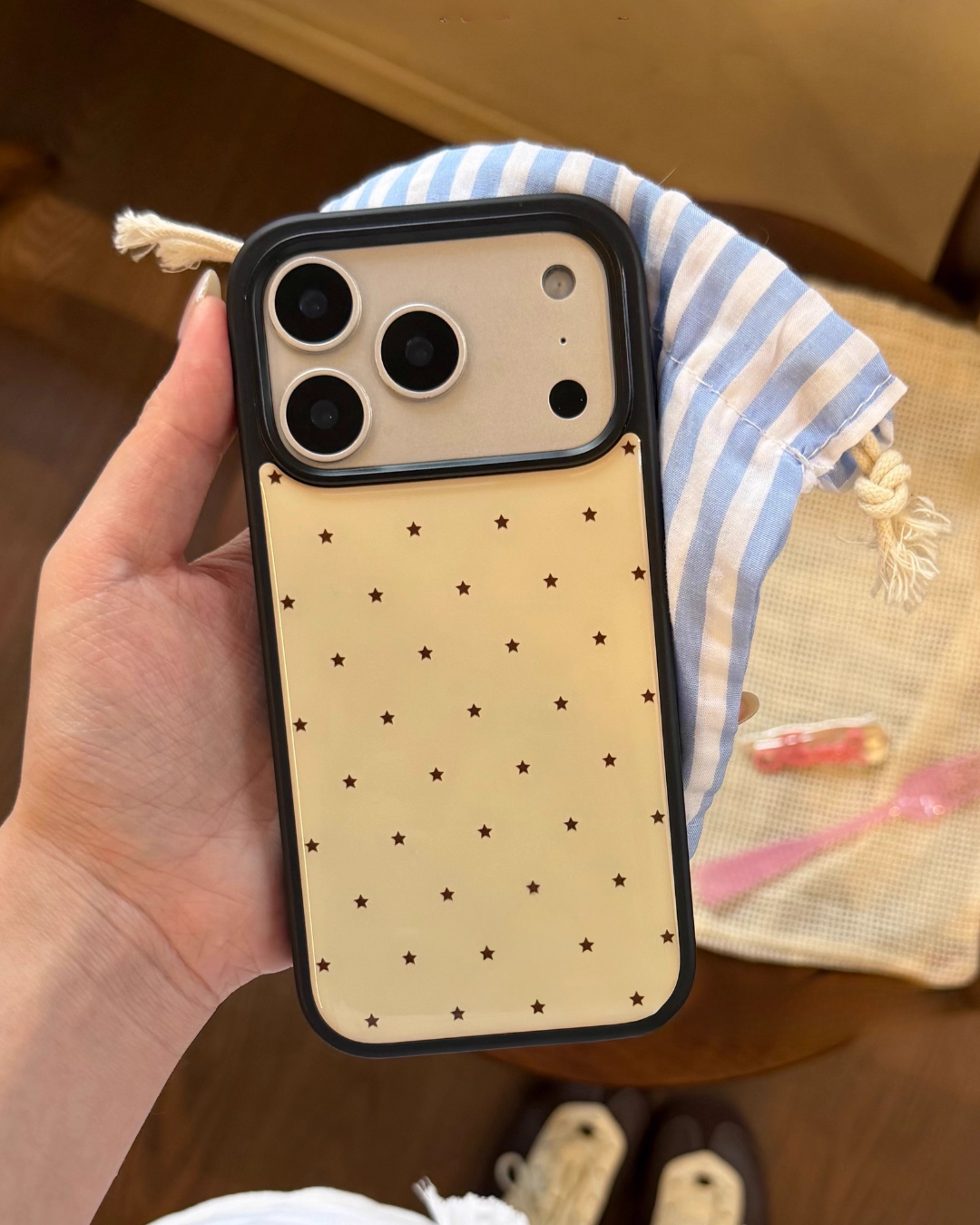 midnight confetti stars iphone case