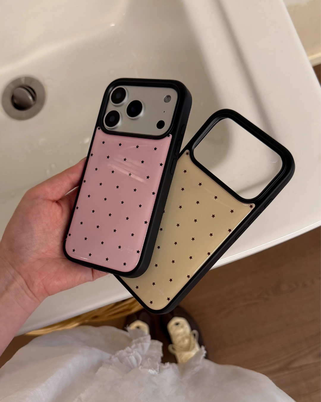 midnight confetti stars iphone case