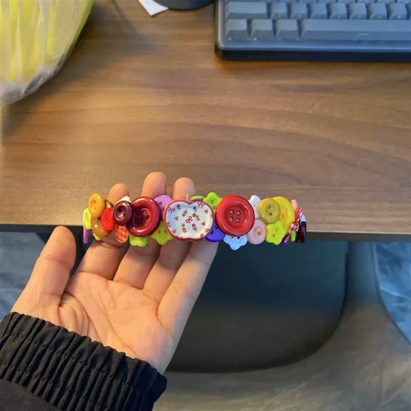 cute as a button headband