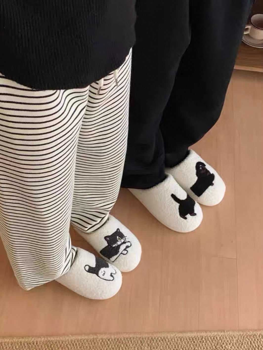 meow and woof slippers