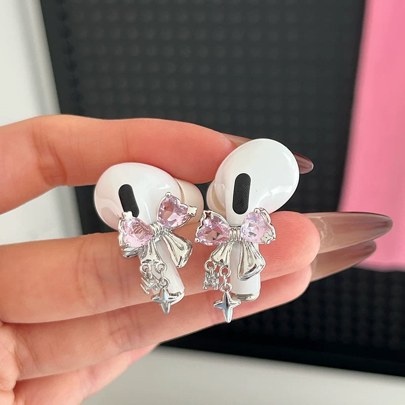 pink bow airpods charm