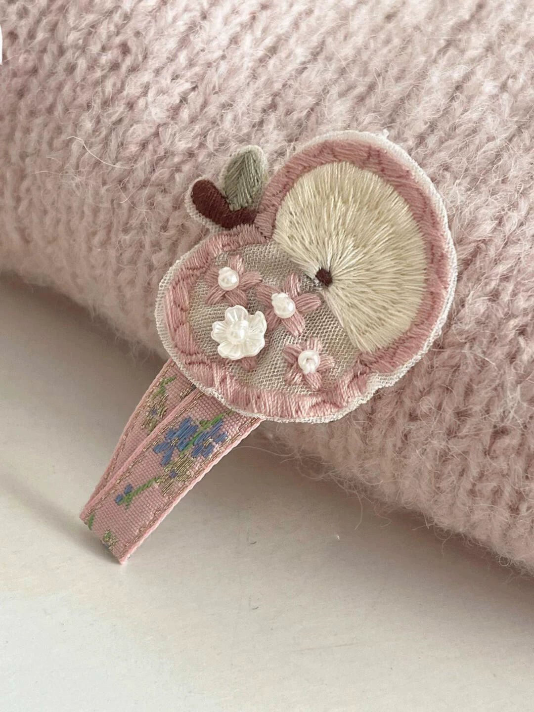 apple & pear hair clip