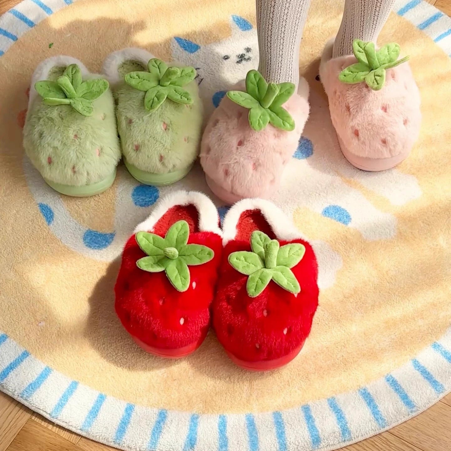 fresh strawberry slippers