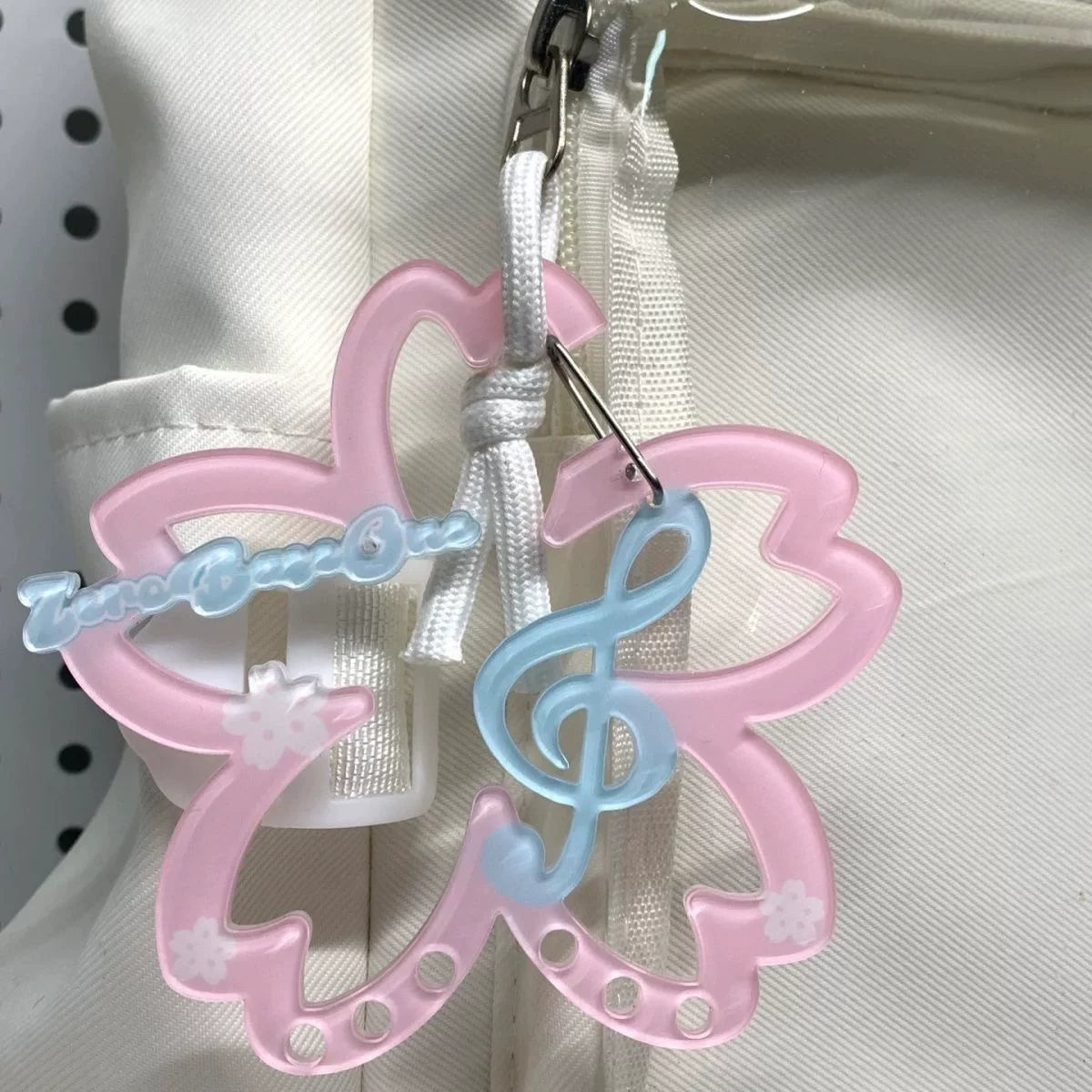 cherry blossom musical note keychain