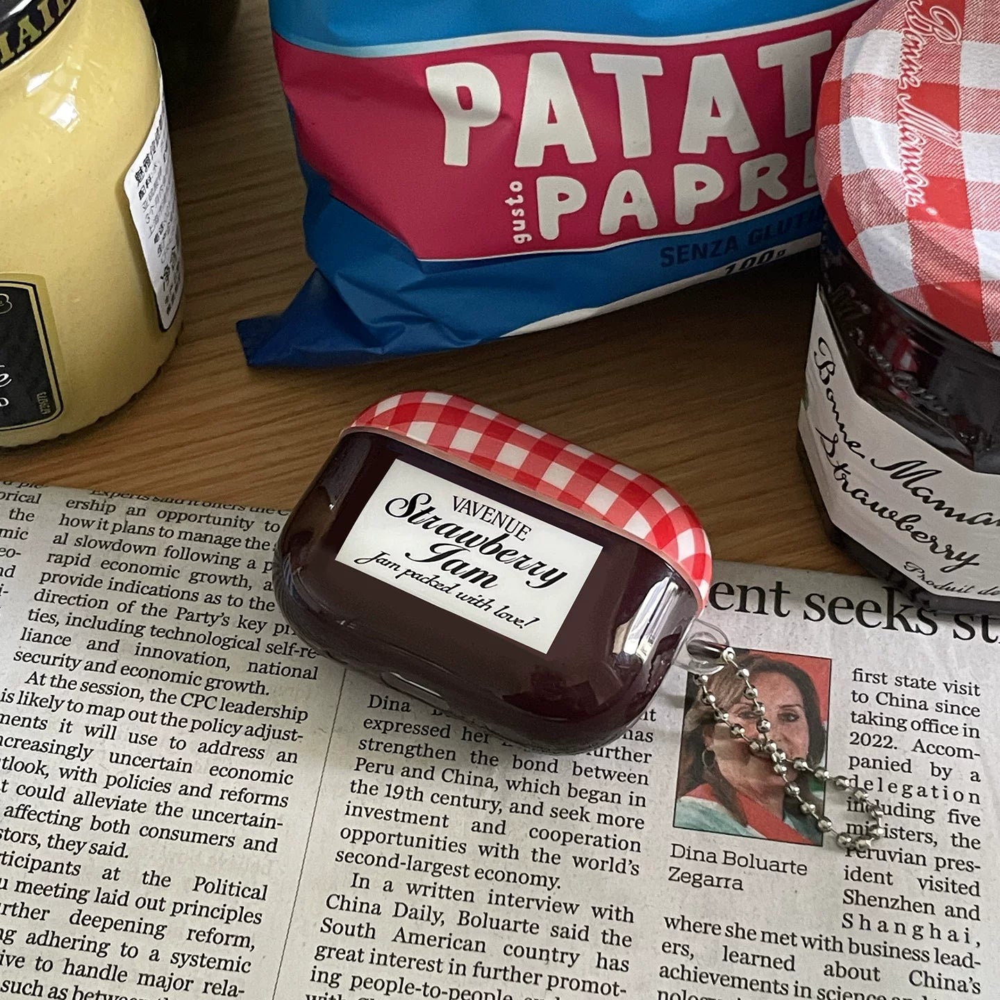 strawberry jam airpods case