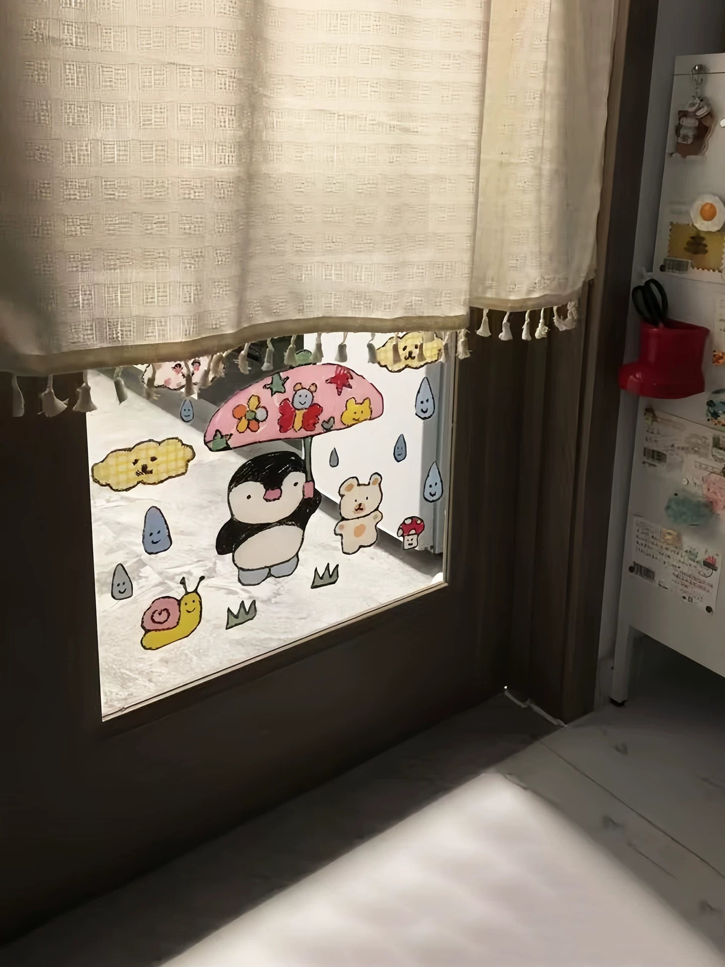 penguin graffiti window sticker