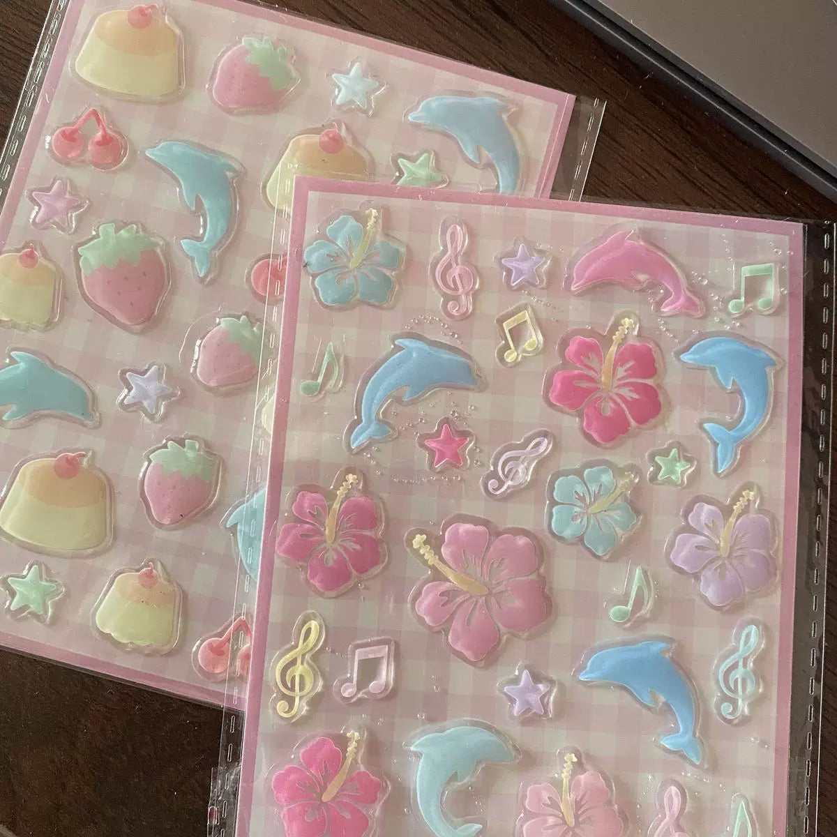 dolphin jelly stickers 🐬🍮🌺✨