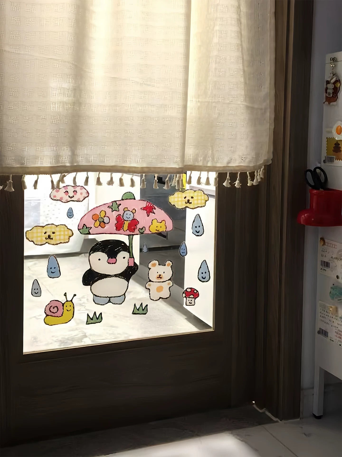 penguin graffiti window sticker