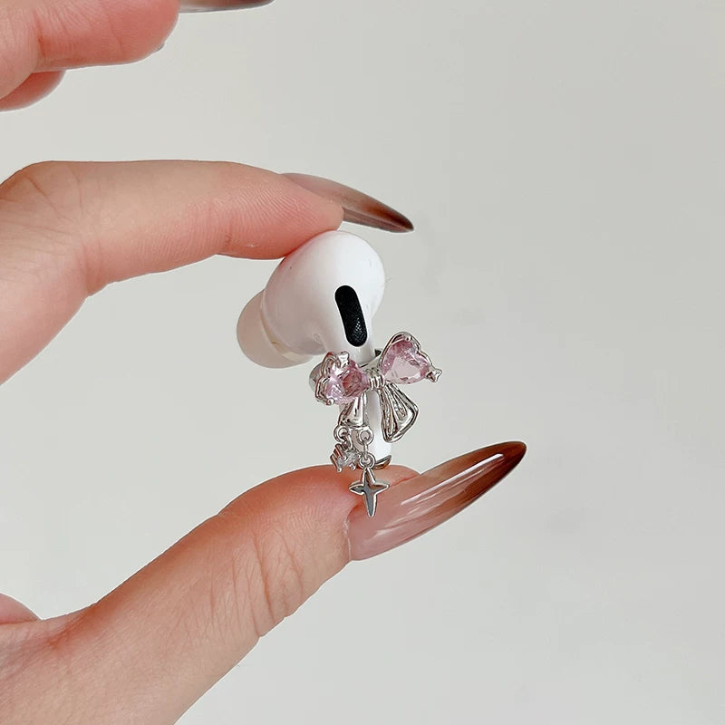 pink bow airpods charm