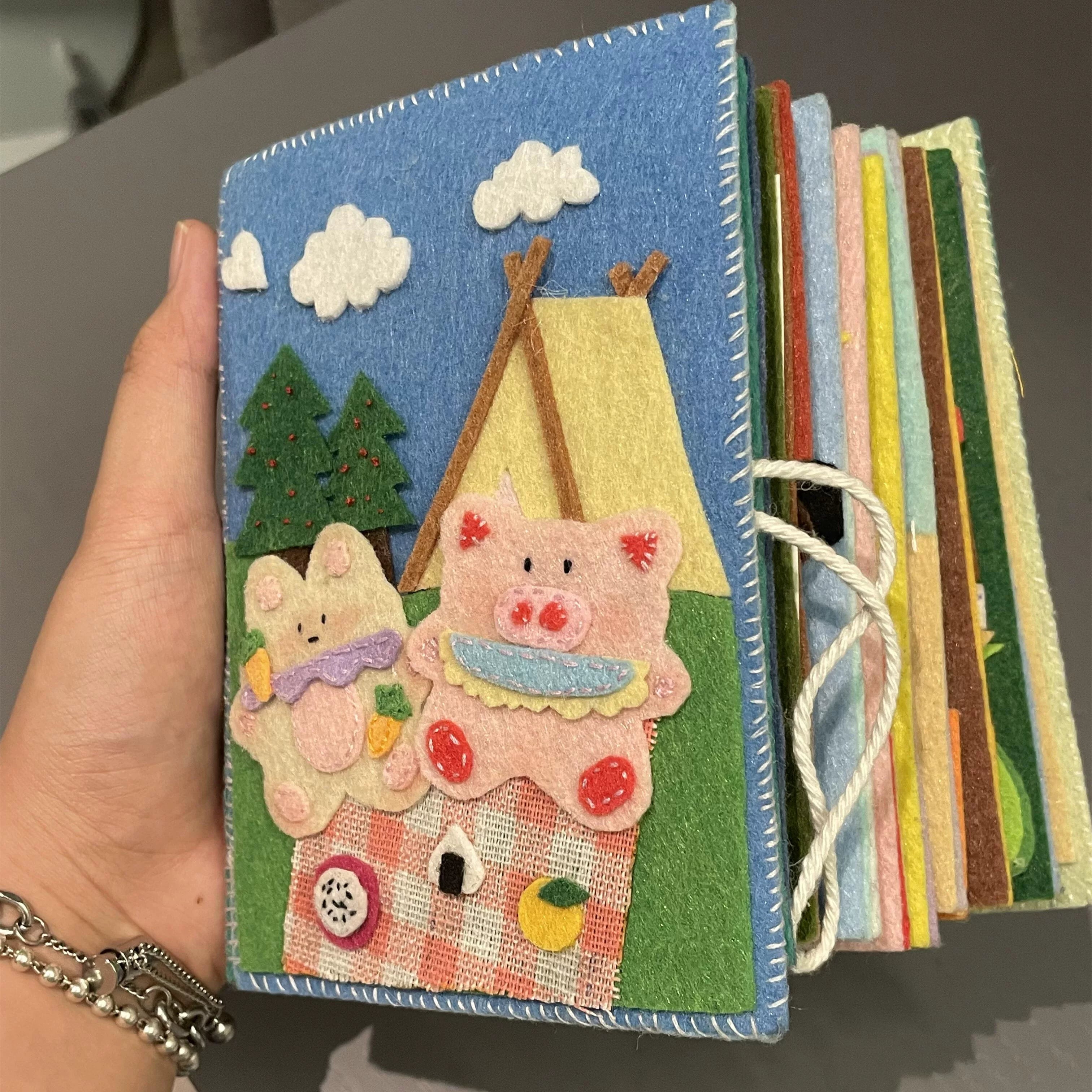 little pig house felt photo album