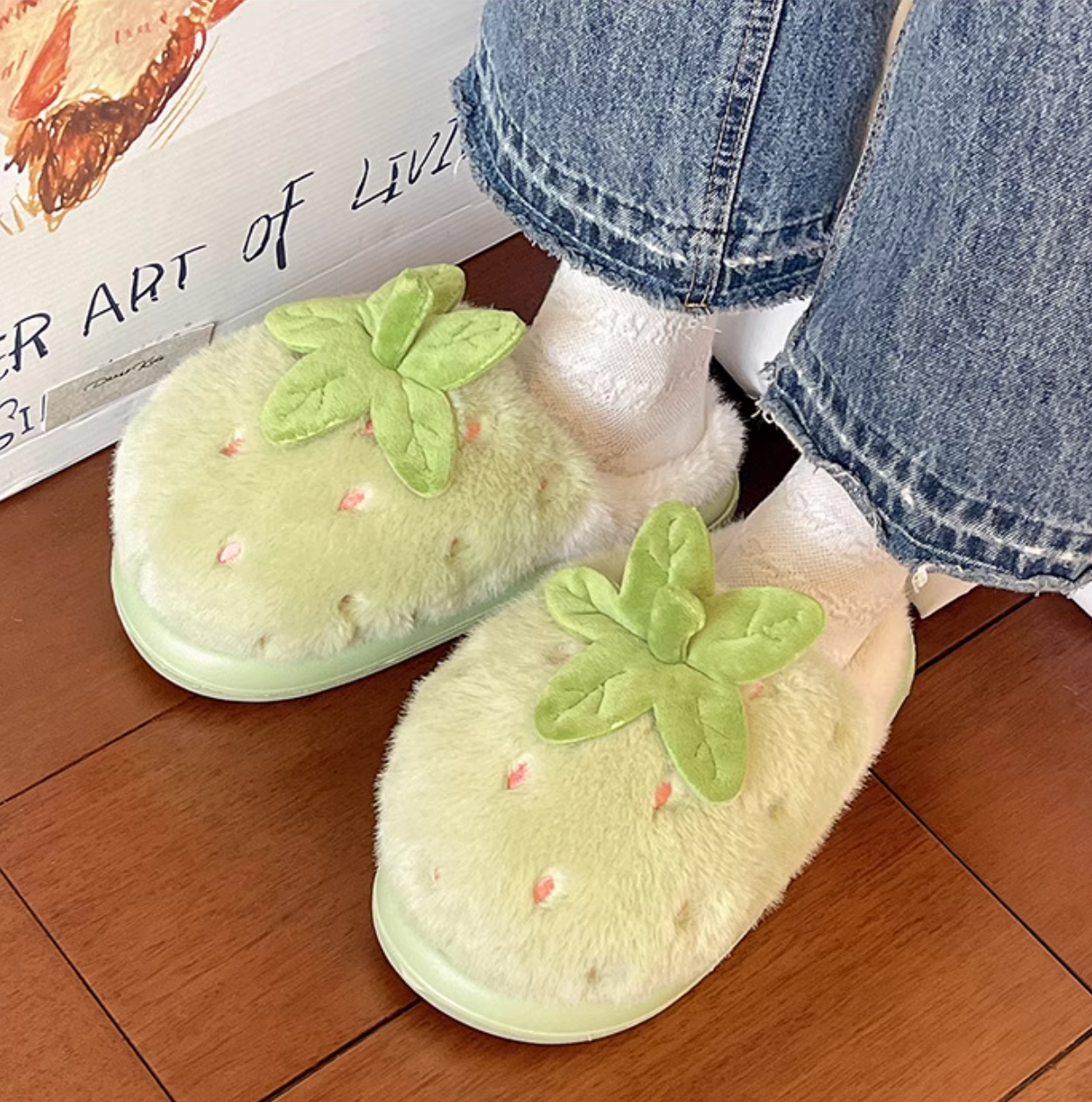 fresh strawberry slippers