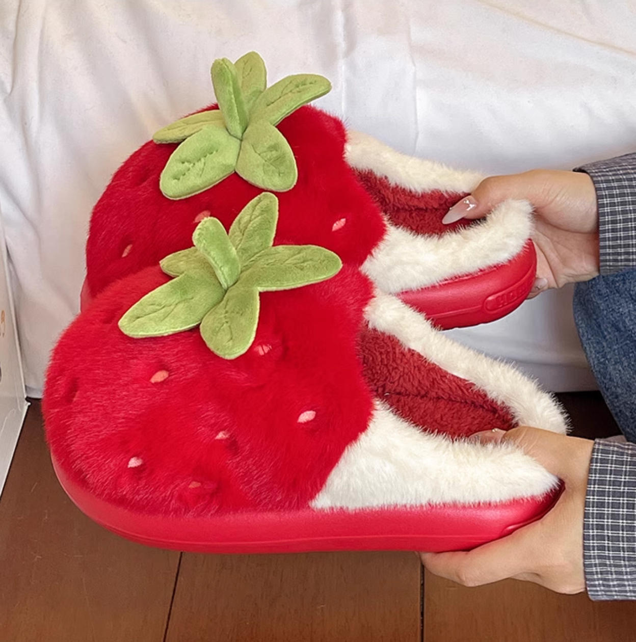 fresh strawberry slippers