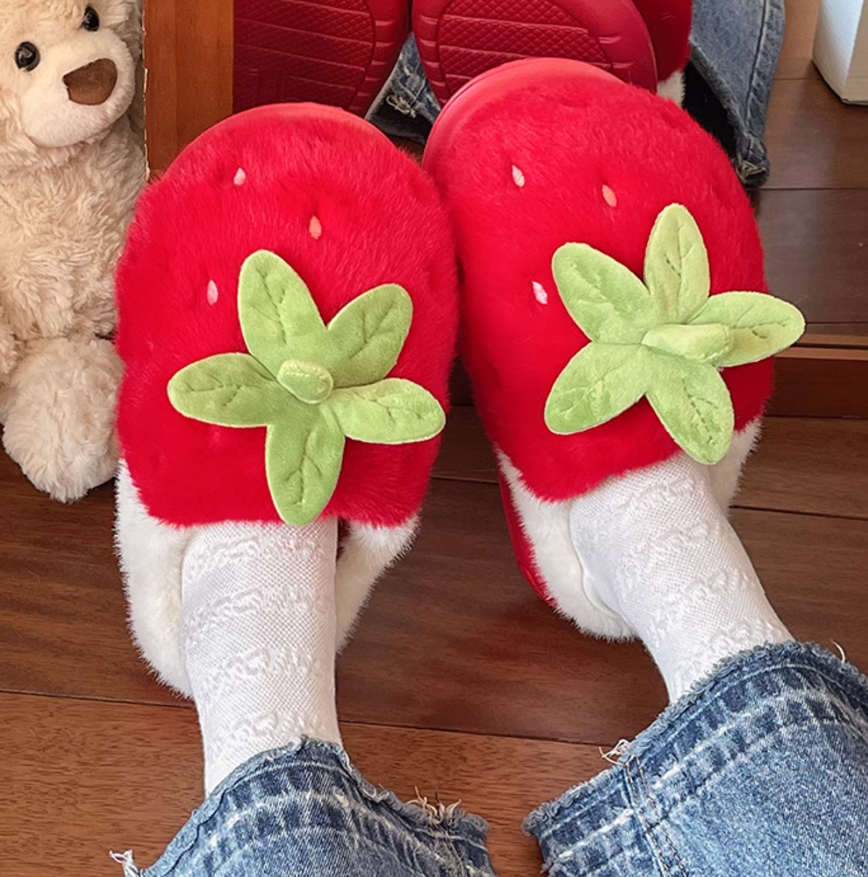 fresh strawberry slippers