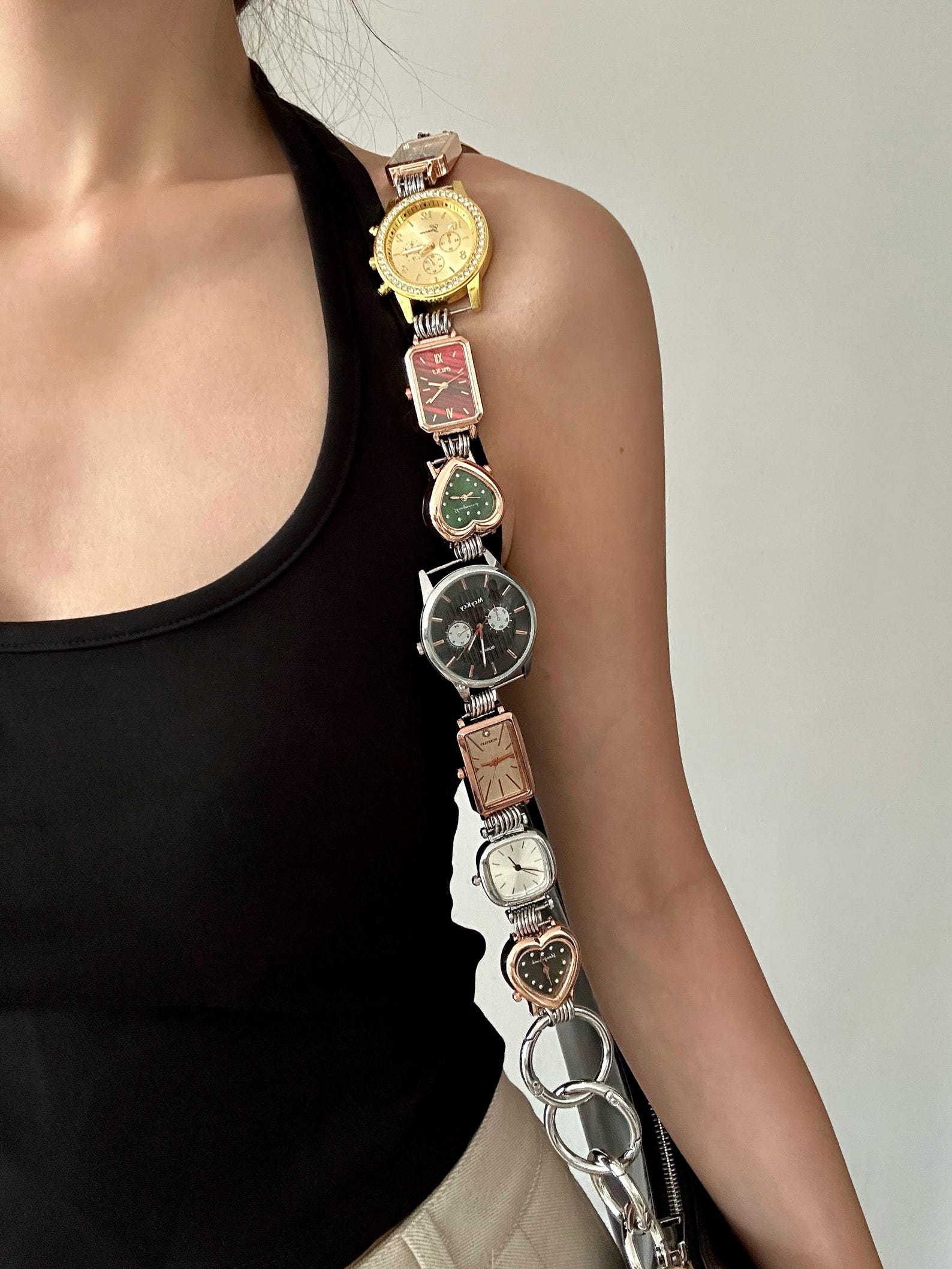 vintage watch bag strap chain