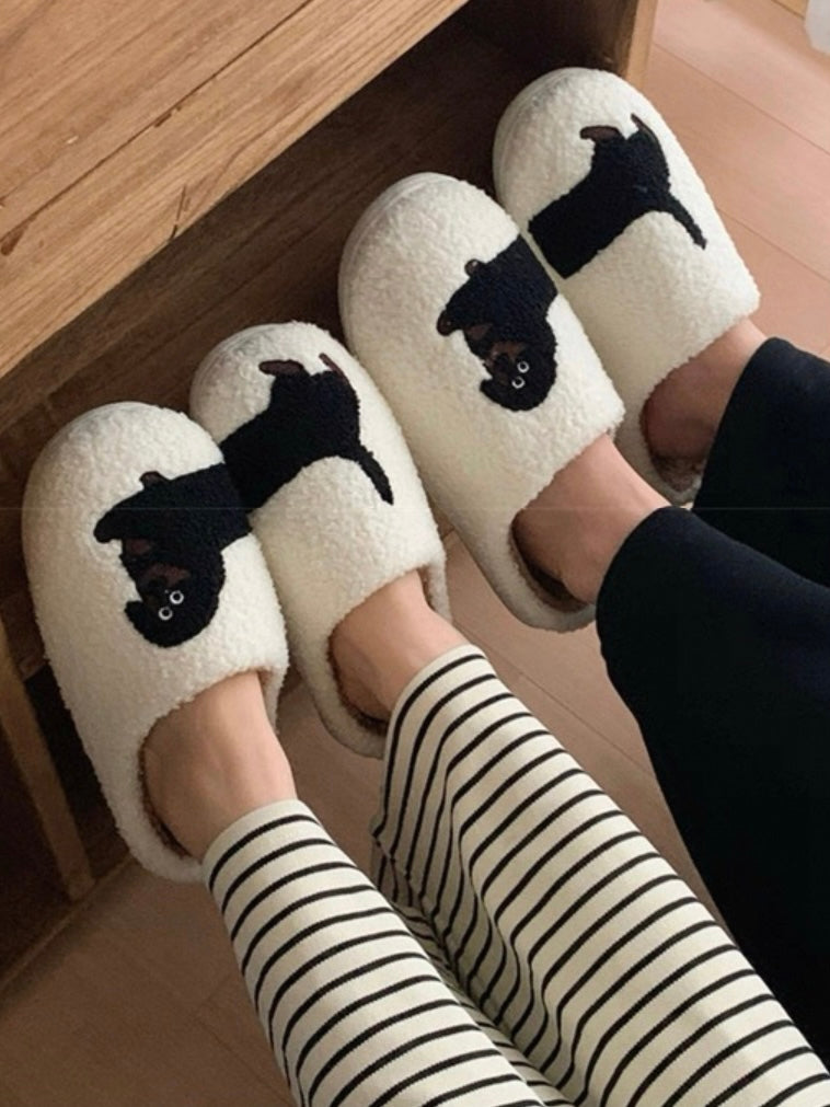 meow and woof slippers