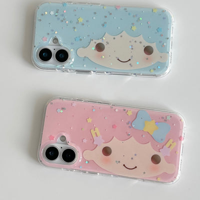 cloud sparkle face phone case