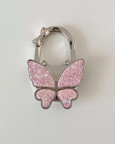 glitter butterfly and star hook for bags