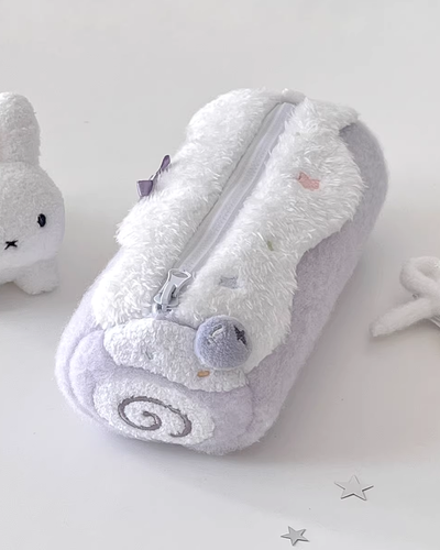 swiss roll plush pencil case 🍰✨