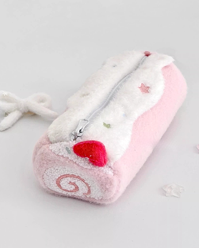 swiss roll plush pencil case 🍰✨