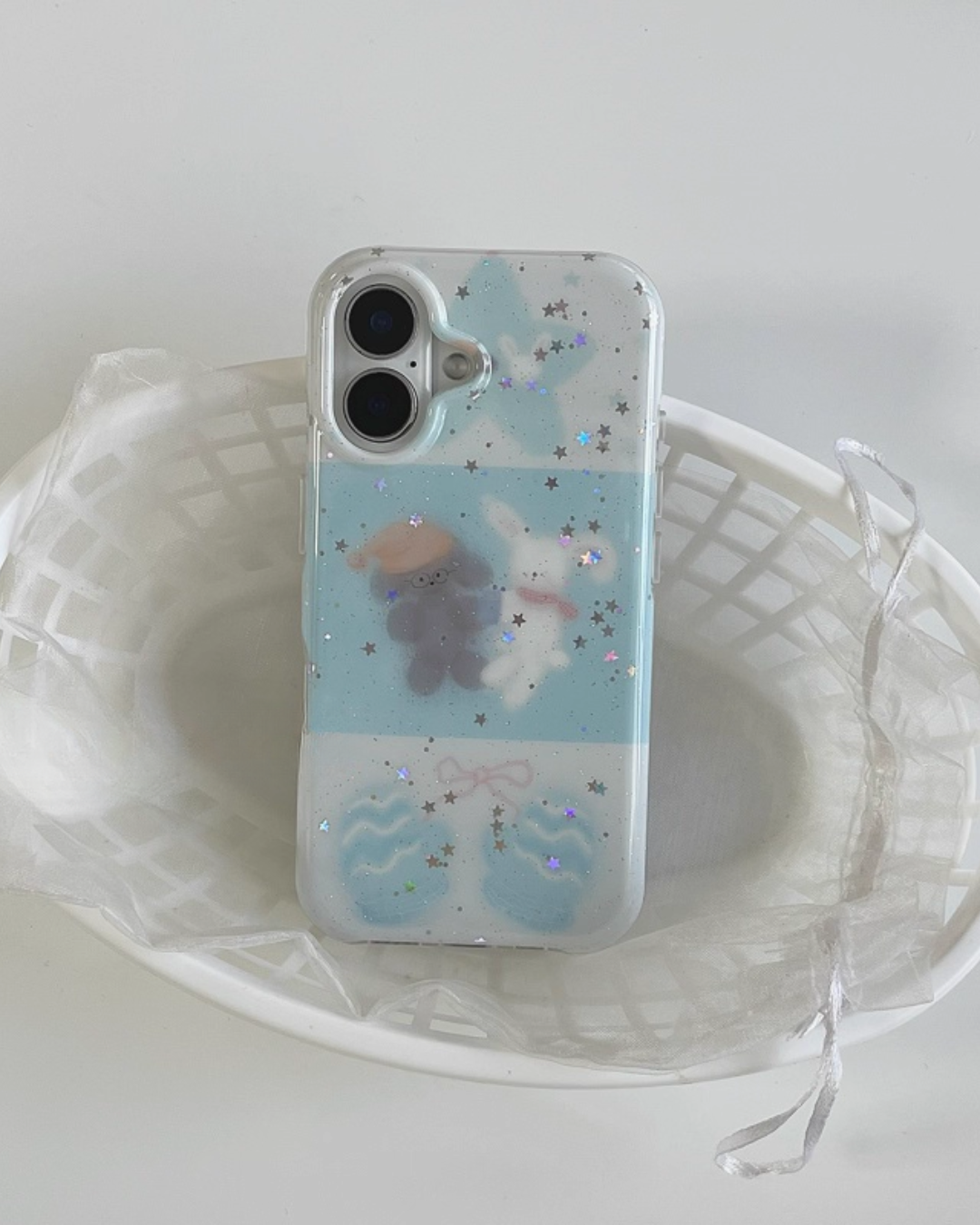 dreamy bunny and puppy phone case