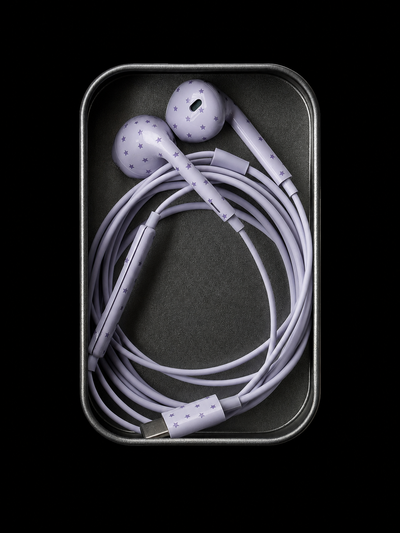 starry wired earphones