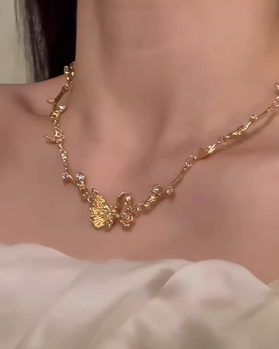 gilded butterfly necklace