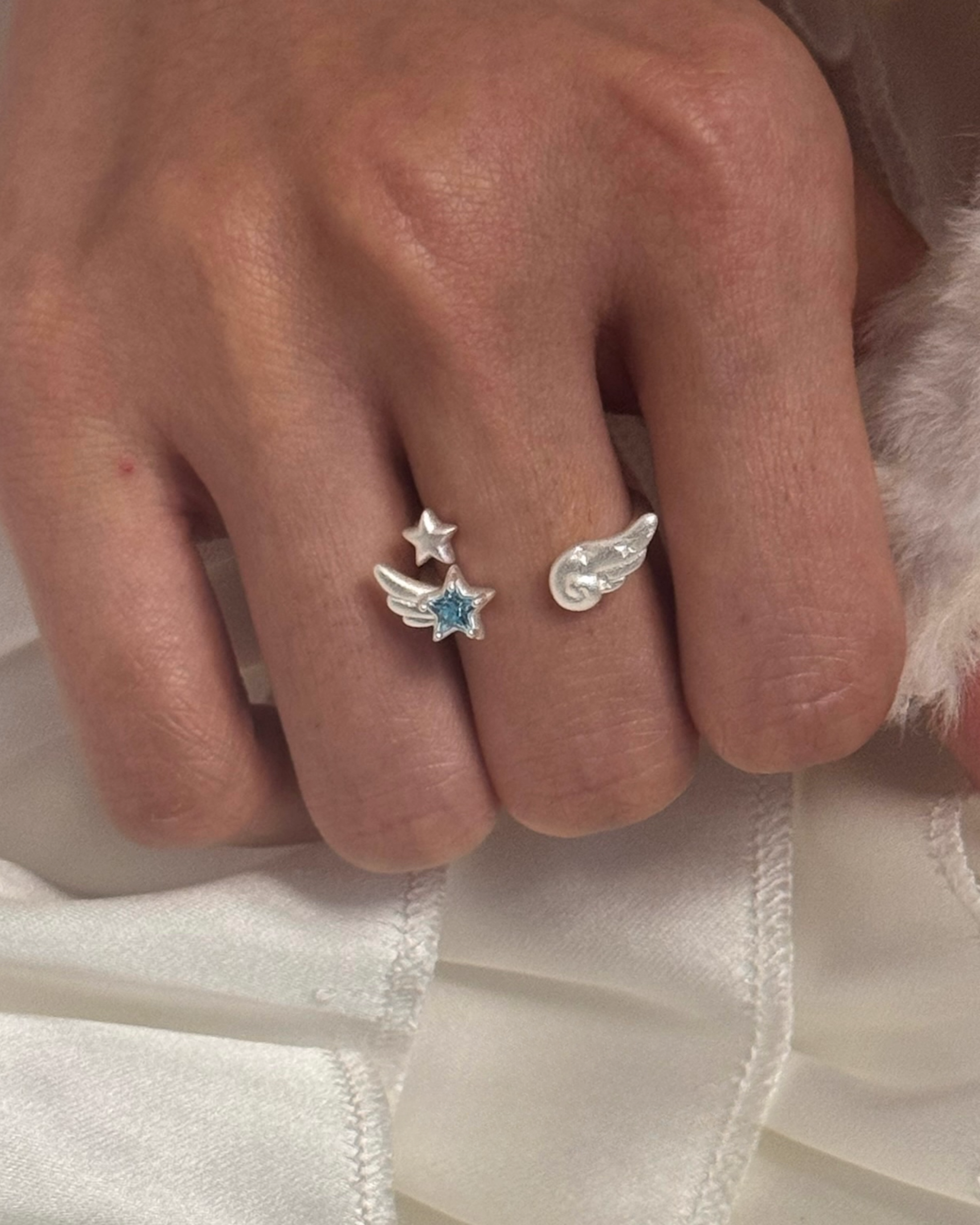 angel wing star ring