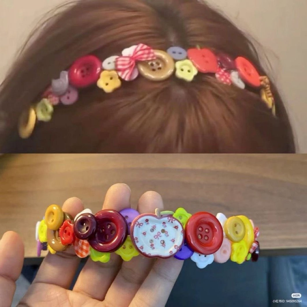 cute as a button headband