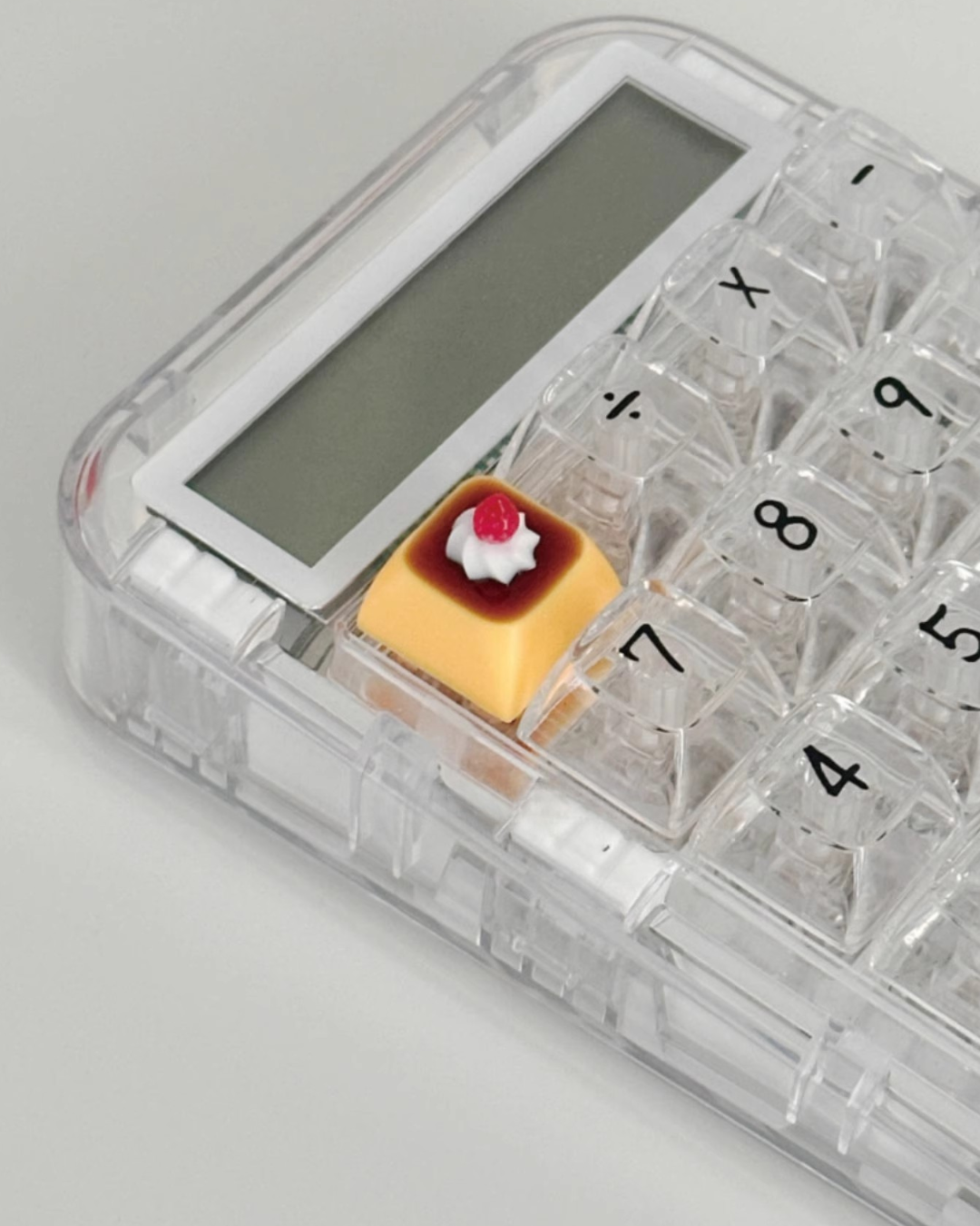 strawberry custard keycap keychain