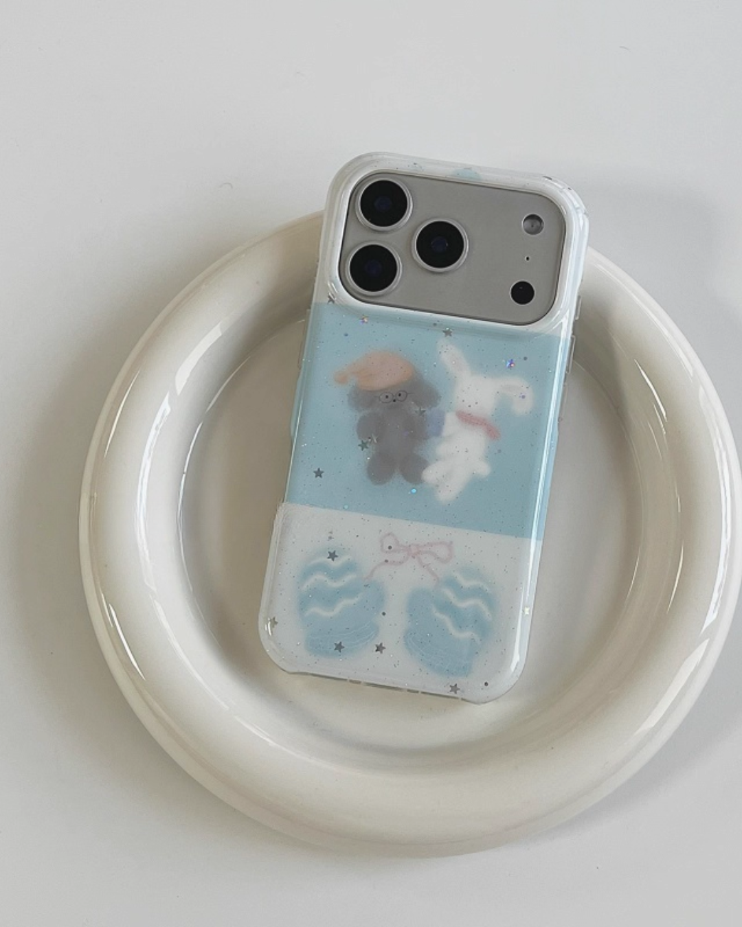 dreamy bunny and puppy phone case