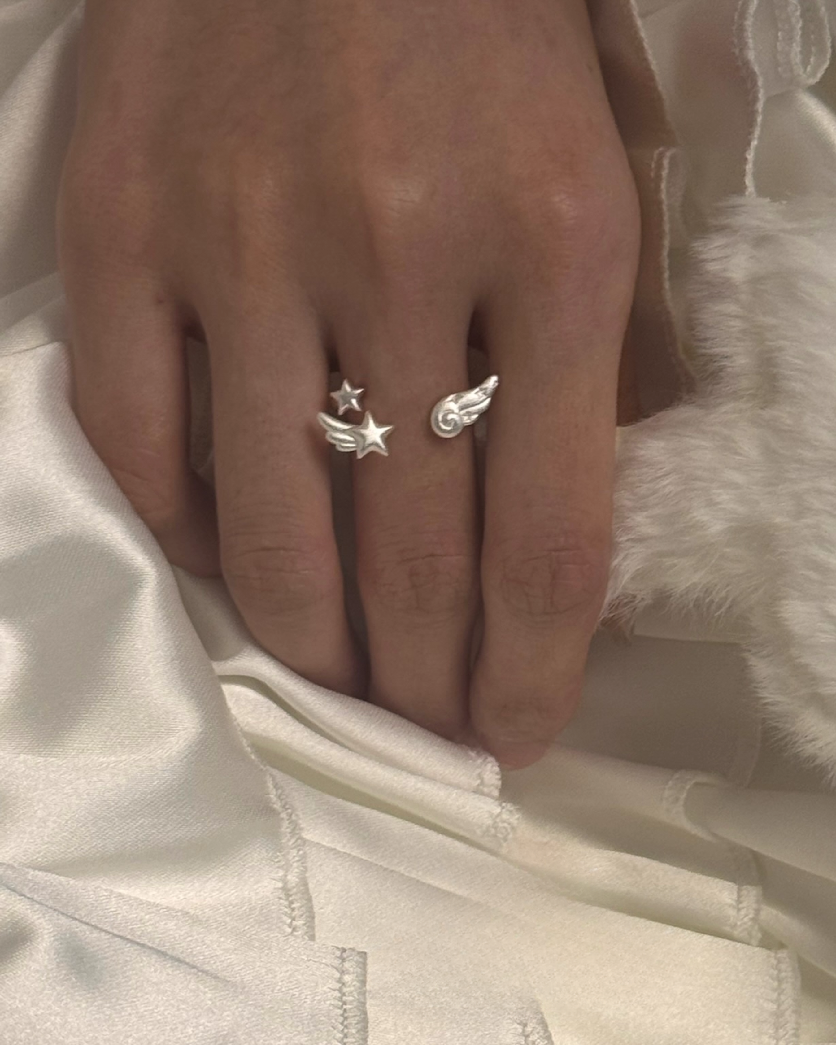 angel wing star ring