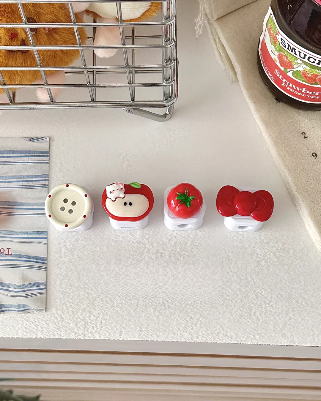 cute button cable organizer