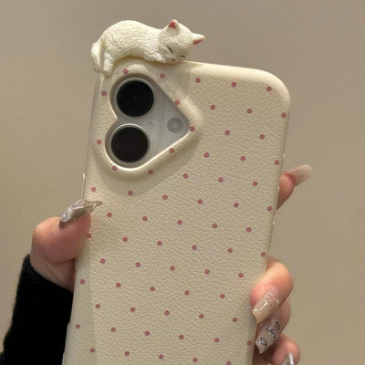 sleeping cat polka phone case