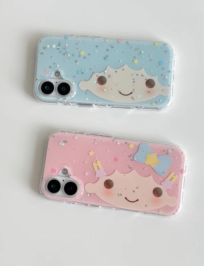 cloud sparkle face phone case
