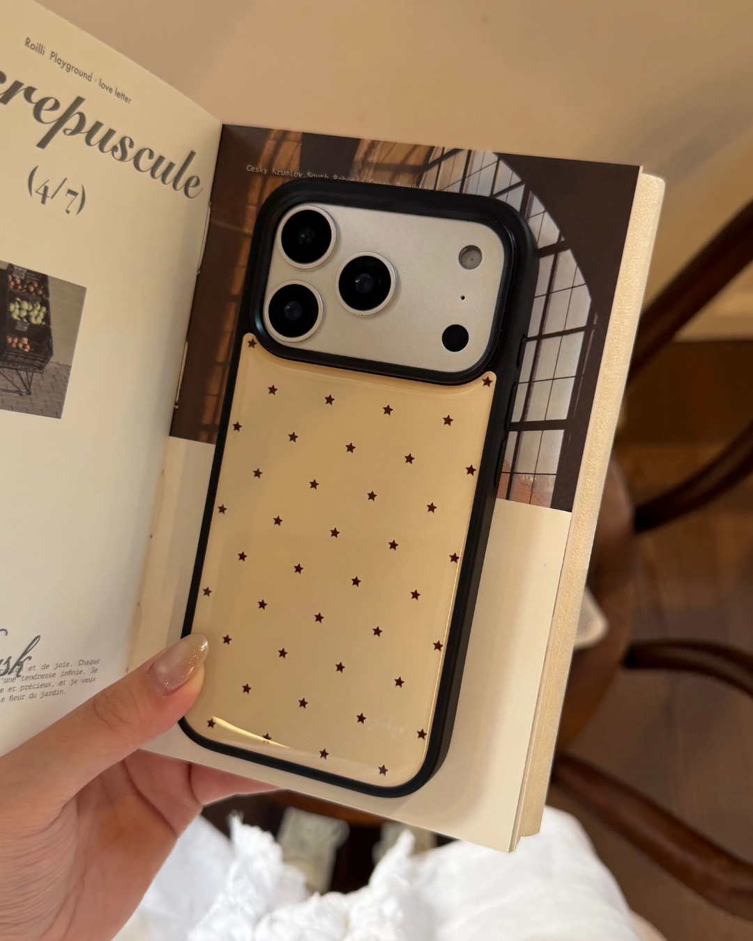 midnight confetti stars iphone case