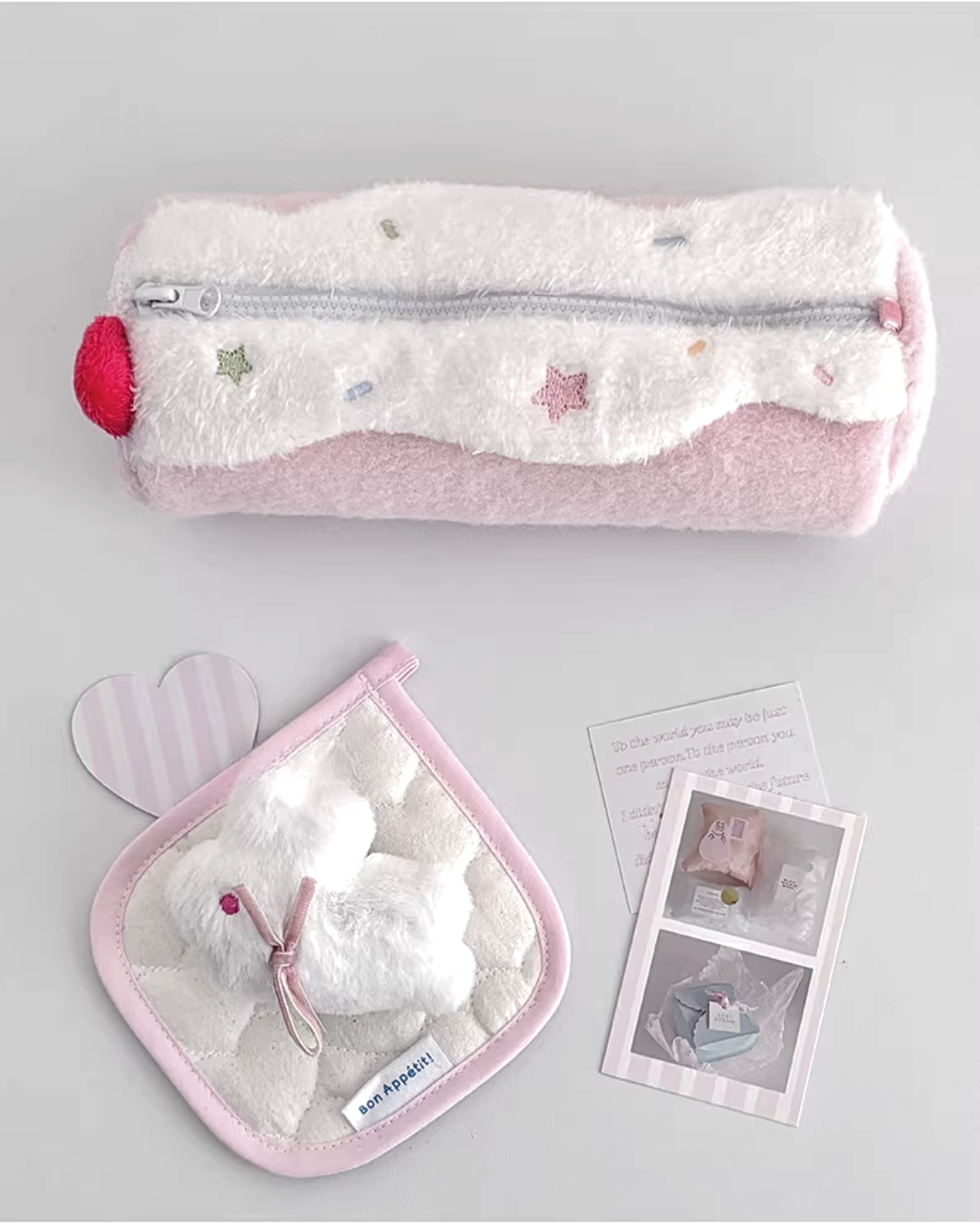 swiss roll plush pencil case 🍰✨