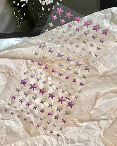 glitter heart and star stickers