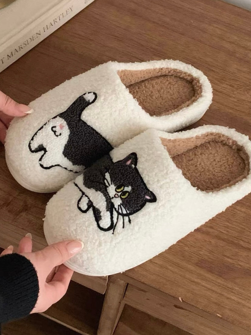 meow and woof slippers