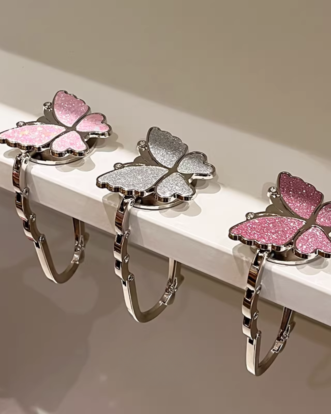 glitter butterfly and star hook for bags