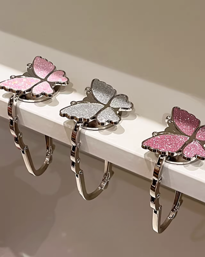 glitter butterfly and star hook for bags