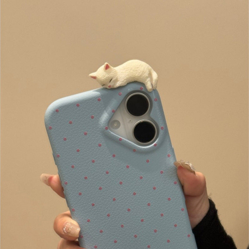 sleeping cat polka phone case
