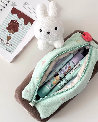 swiss roll plush pencil case 🍰✨