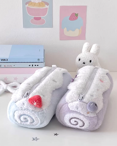 swiss roll plush pencil case 🍰✨
