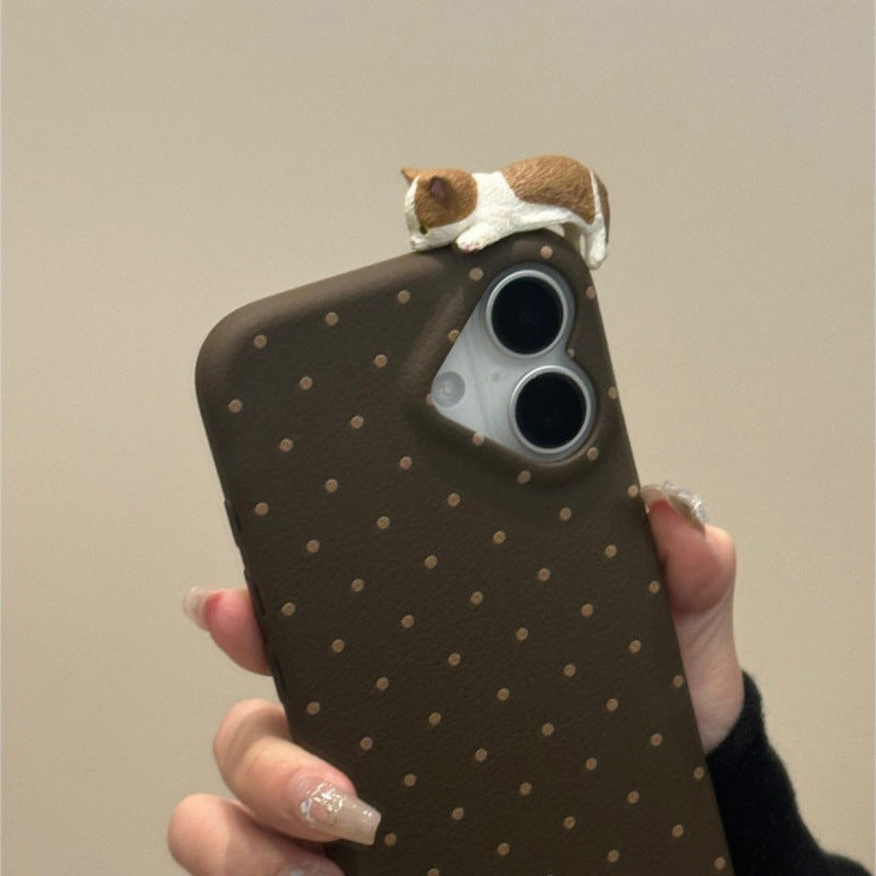 sleeping cat polka phone case
