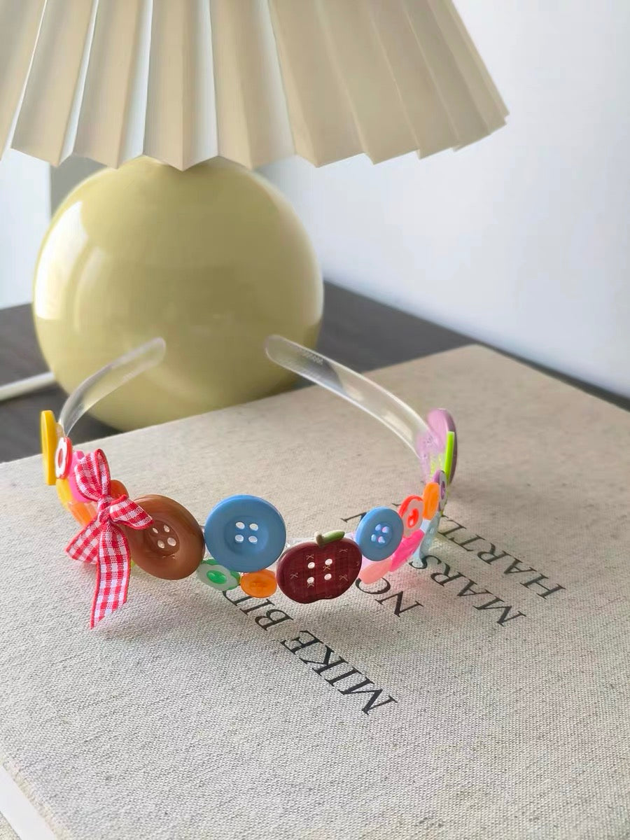 cute as a button headband