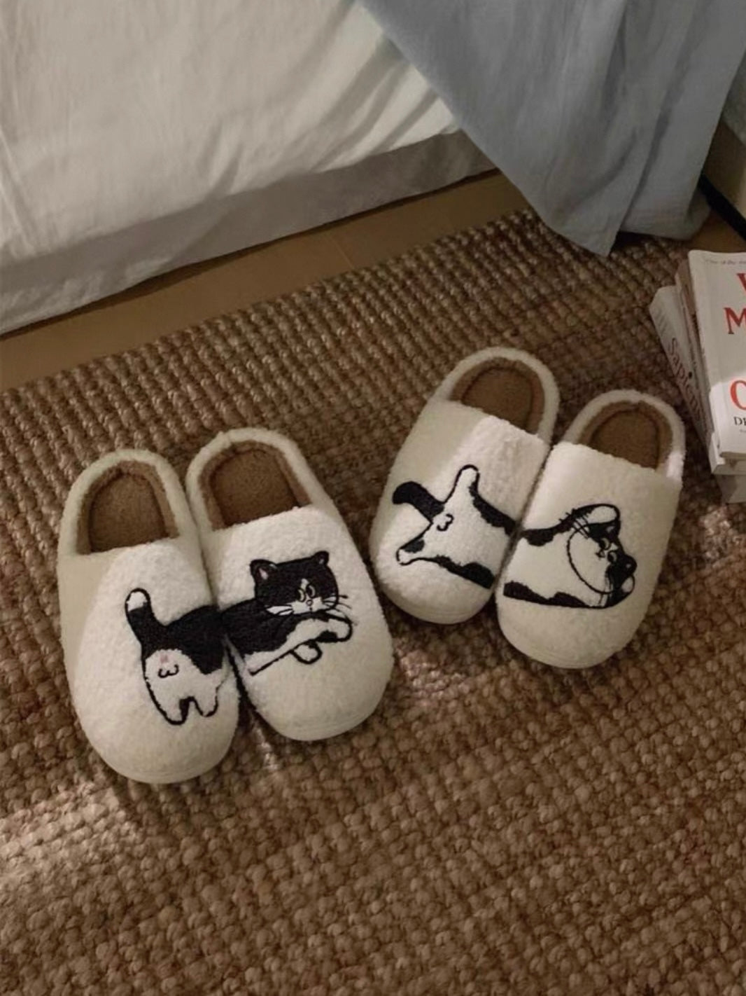 meow and woof slippers