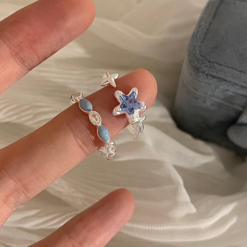blue starry rings